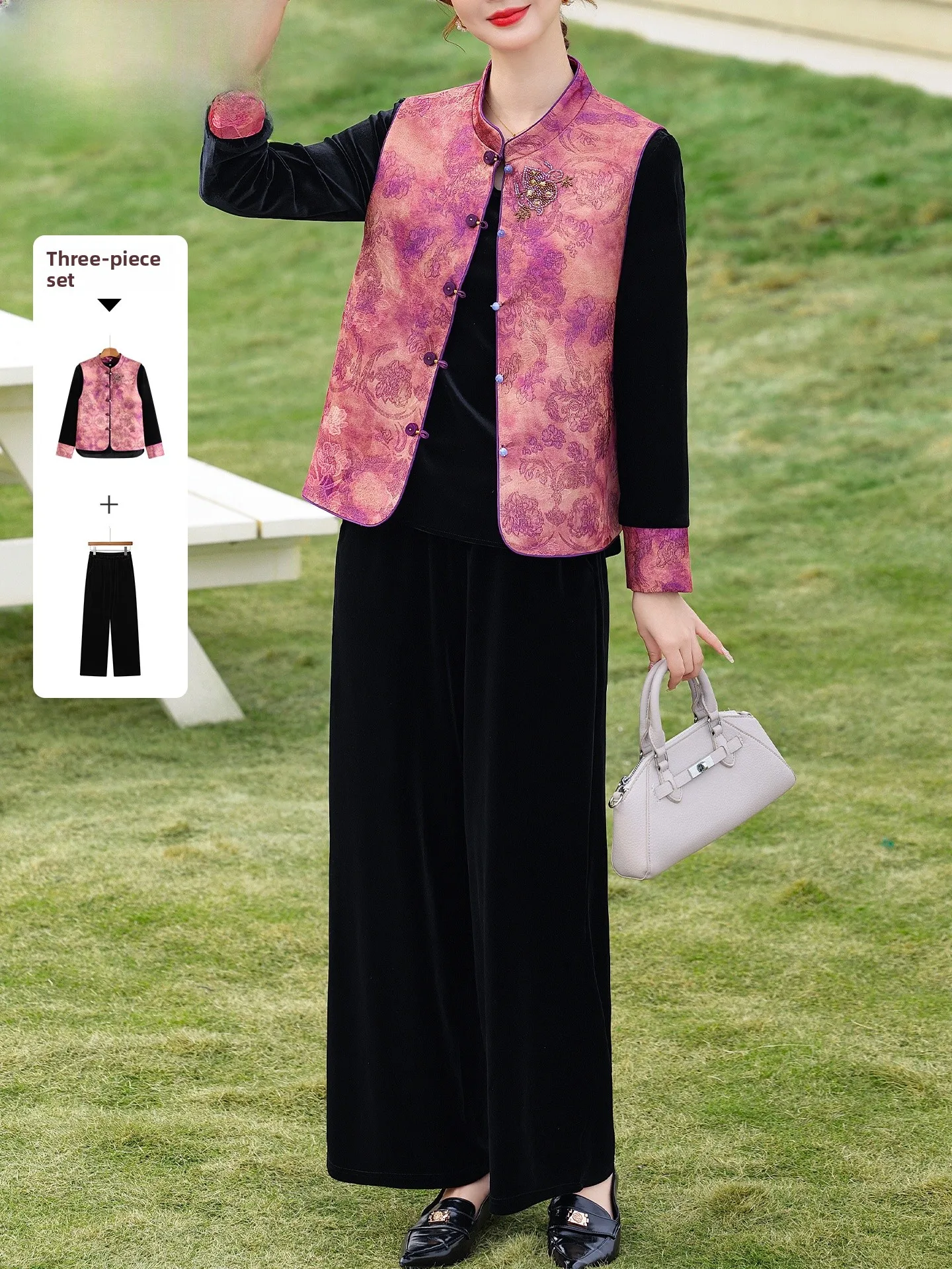 

Новый китайский женский велюровый весенний модный комплект из двух предметов: футболка и брюки свободного кроя, повседневный стиль