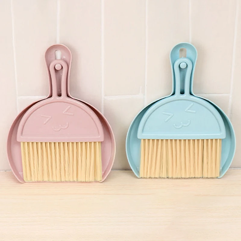 Mini Brooms Dustpans Sets Household Bedroom Desktop Cleaning Tools Cute Plastic Home Accessories Sweeper Wiper Durable Portable