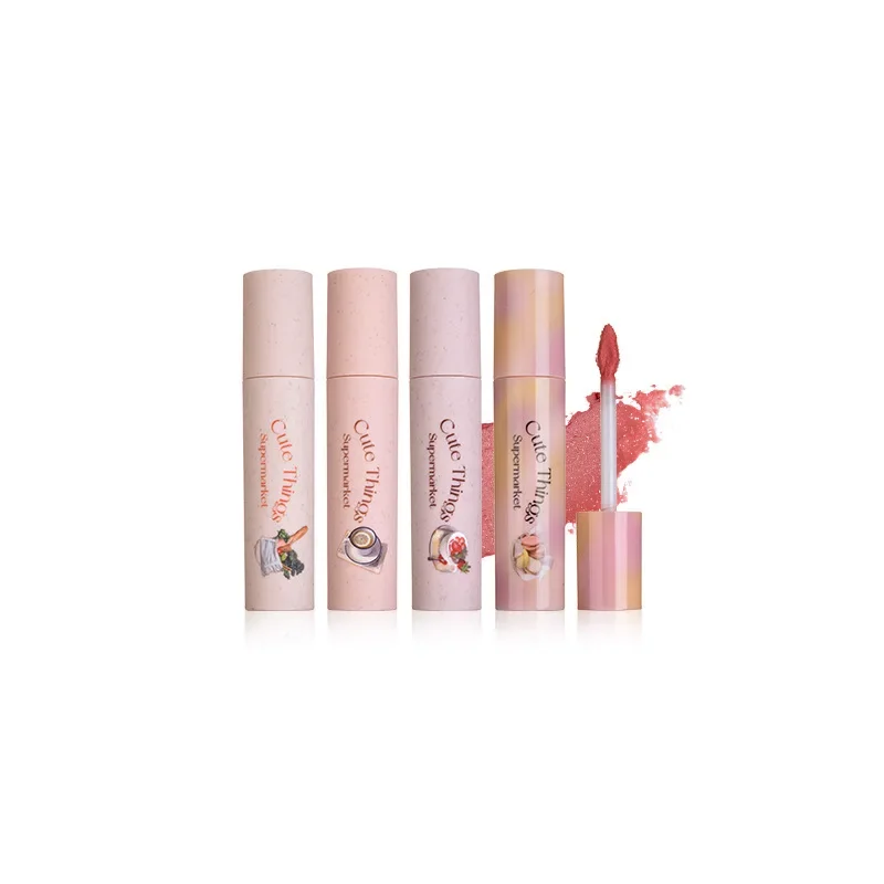 FLORTTE Guaimeilia Series Milk Cake Lip Cream Lip Mud Matte Fine Glitter  Glaze