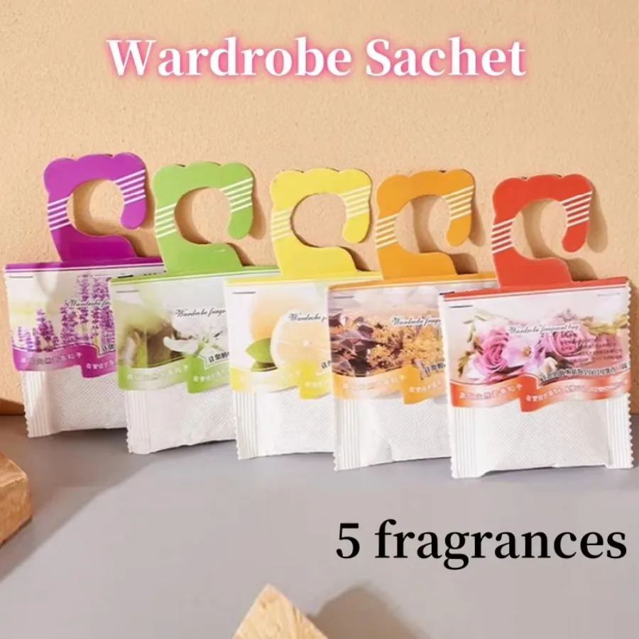 5pcs Wardrobe Fragrance Sachets Smell Incense Hanging Decor Odor Removal Rose Jasmine Lavender Scent Air Freshener for Home Car view 3