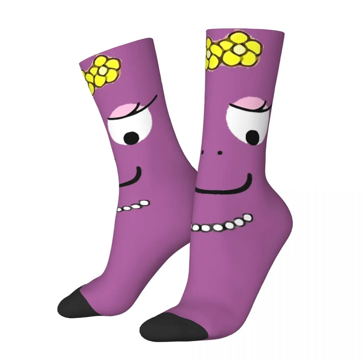 Crazy Design Barbapapa Barbalala Sports Socks Cartoon Anime Polyester Long Socks for Women Men Non-slip