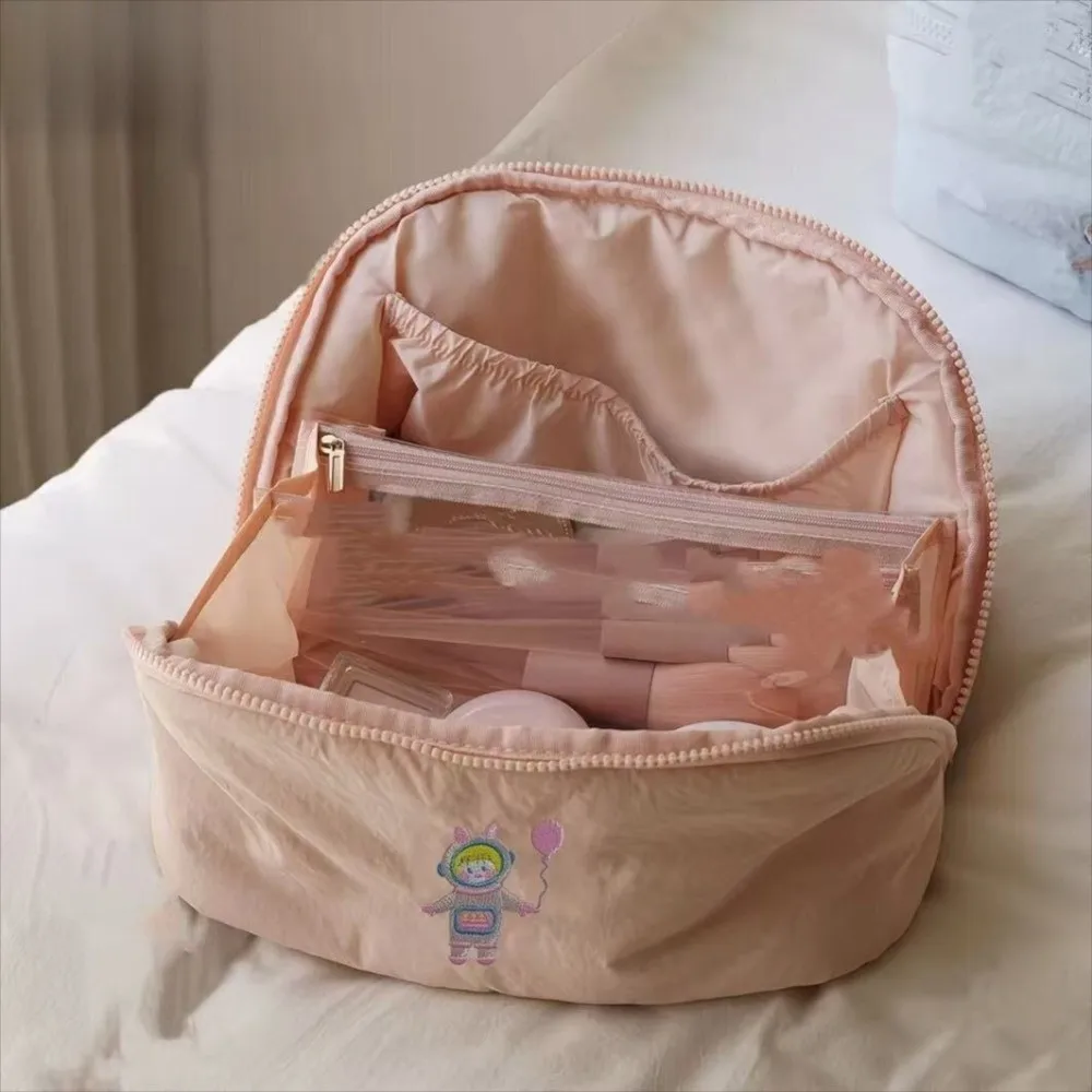 

Модные портативные косметички, милая легкая косметичка с вышивкой, многофункциональная сумка для стирки большой емкости, дорожная