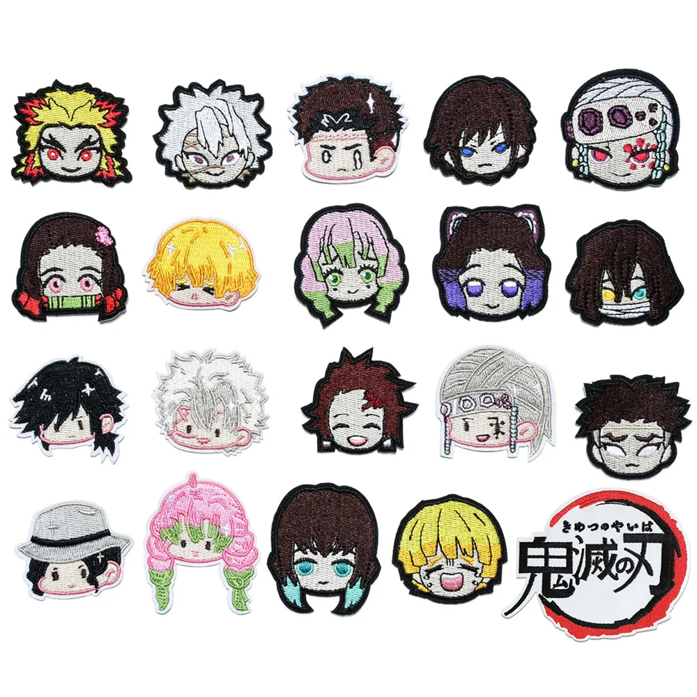 Demon Cool Patches Anime Kawaii Cartoon Clothes Patche Tanjirou Nezuko Kanao Zenitsu Garment Stickers Embroidery Cloth