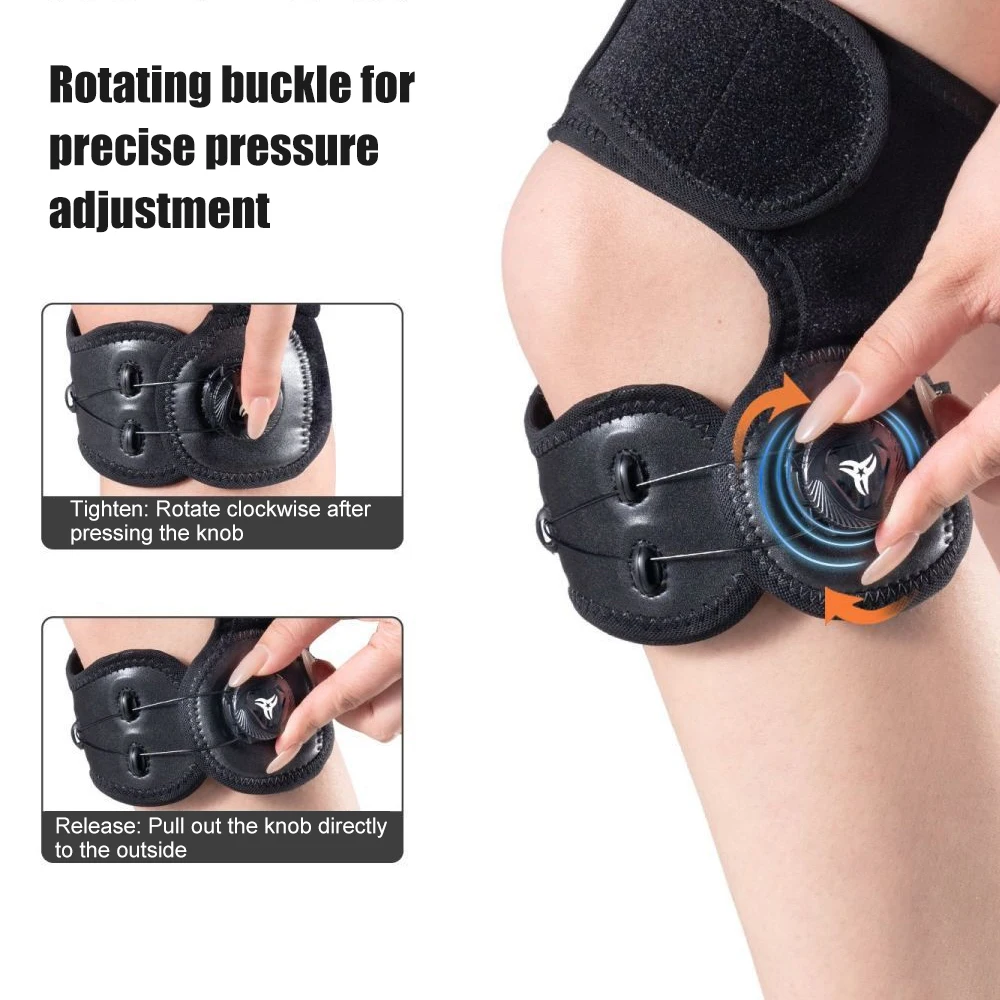 WEFITON 1PCS Adjustable Knob Knee Support Brace - Patella Tendon Stabilizer for Pain Relief in Running, Sports & Squats, Women M