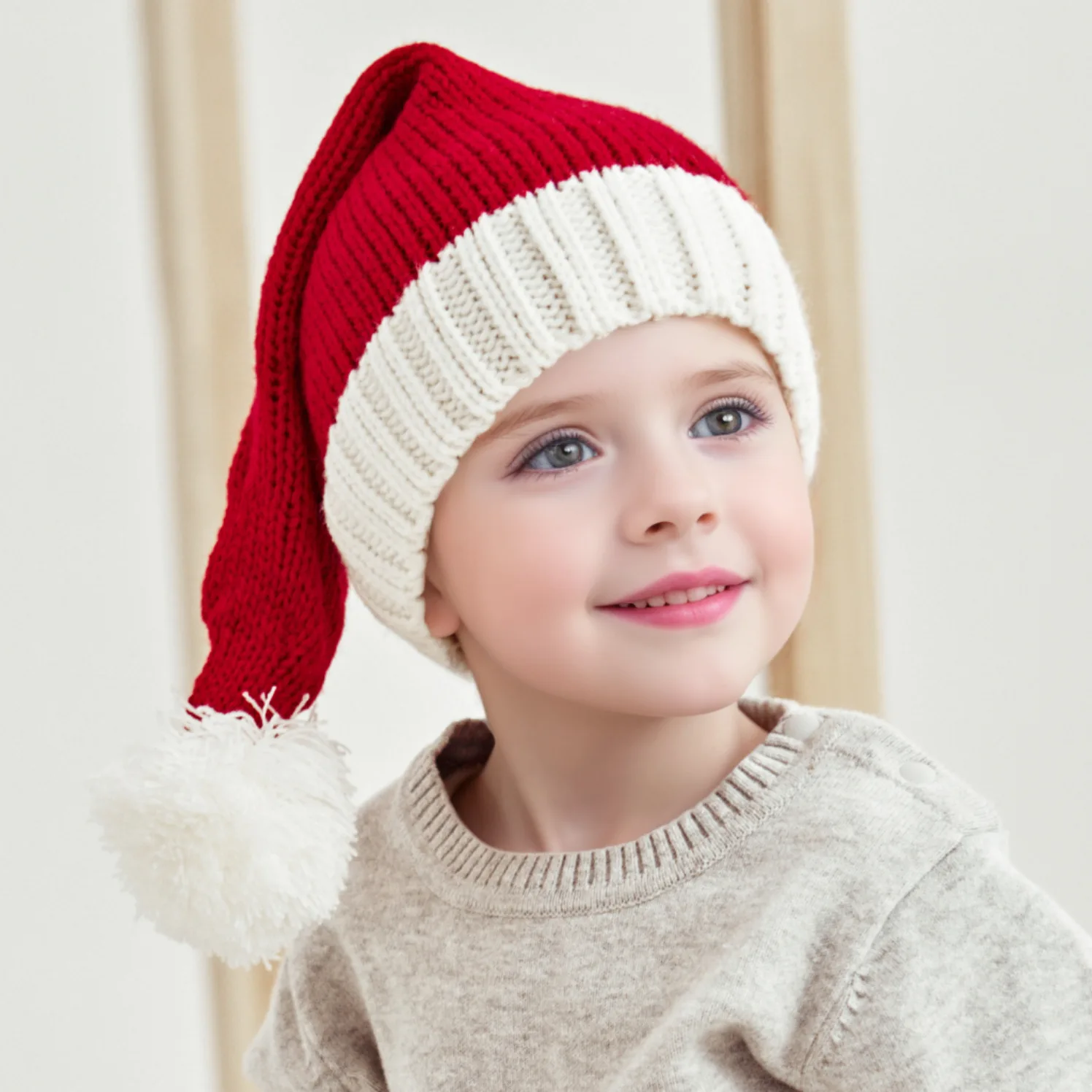 Cappello da babbo natale berretto natalizio, cappello da calza lavorato a maglia rosso, berretto con teschio per donne adulte, uomini, ragazzi, ragazze, genitori e figli