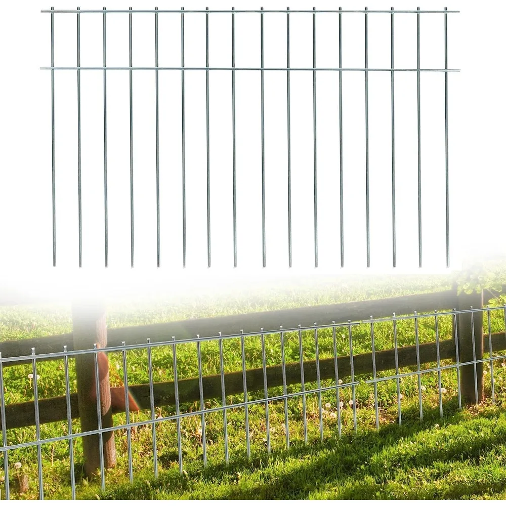 

33ft(L) X15in(H) Metal No Dig Fence Barrier for Dogs Garden Decorations Gardening and Decoration Building Privacy Border Fencing