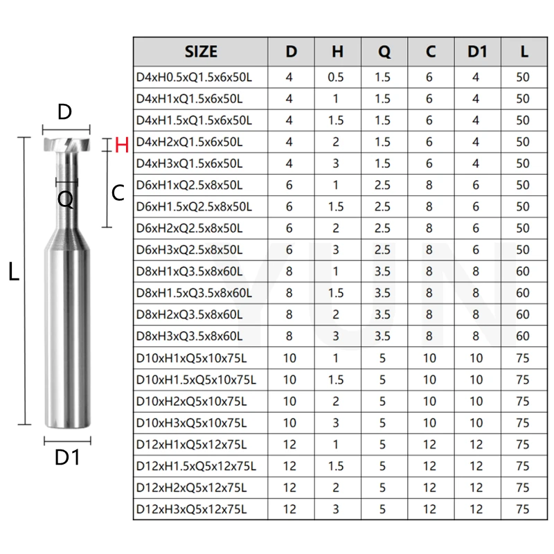 Hrc55 cnc carboneto de tungstênio aço t-slot fresa de aço e alumínio fresa cnc ferramenta t tipo fresa D4mm 6mm 8mm 10mm 12mm H0.5/1/1.5/2/3mm