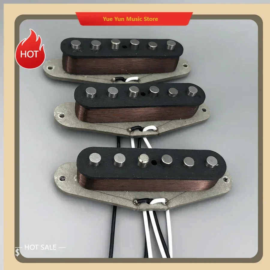 

Vintage V70 SSS Handwound Alnico 5 Guitar Pickup with Grey Base Plate Plain Enameled Wire for Electric Guitar