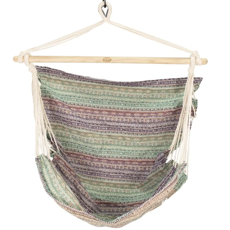 

NEW One Person Hammock Chair, Cotton Polyester Blend Blue Culture Collab Pattern