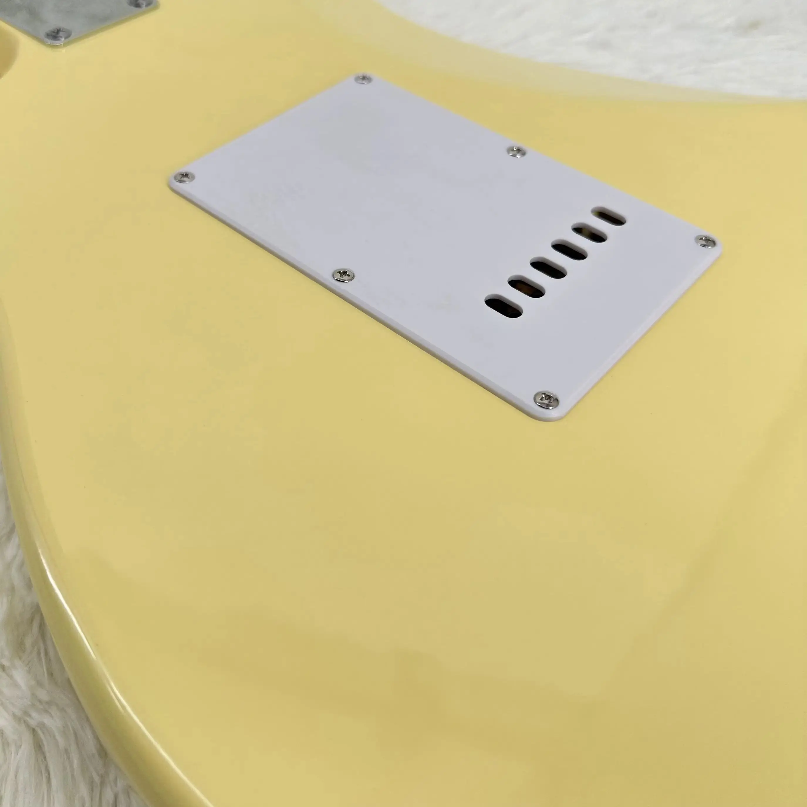 Cream-Colored Electric Guitar SSH Pickup Maple Neck White Guard Plate - Free Shipping