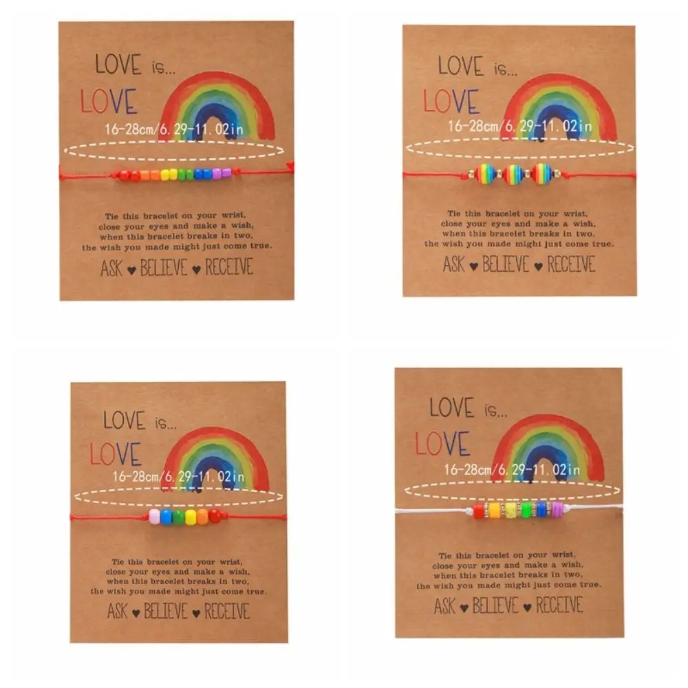 3 개/대 러브 하트 커플 Prided 팔찌 다채로운 Boho 레인보우 페르시 팔찌 터키어 매력 핸드 쥬얼리