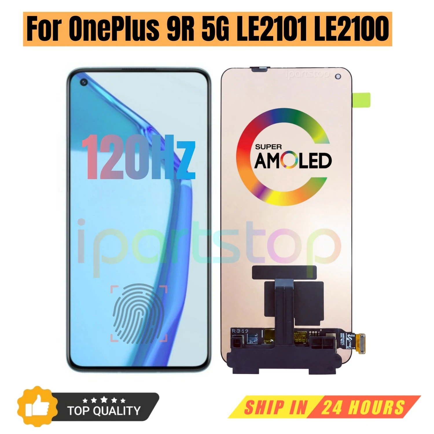 iParts Replacement New Display for OnePlus 9R 5G LE2101 LE2100 120Hz Fluid AMOLED Touch Screen Digitizer Assembly OEM Tested