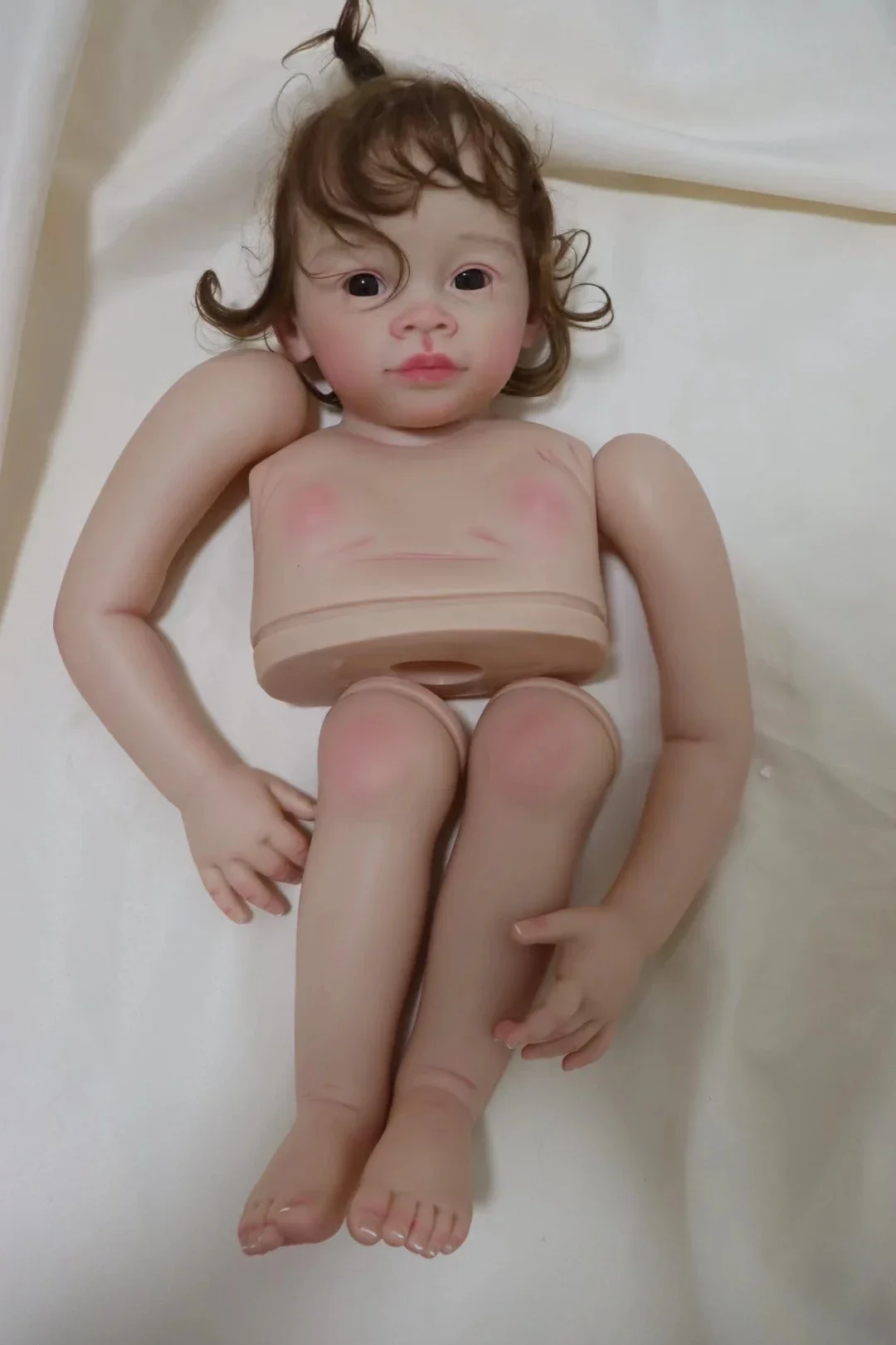 DLS Customized Limited Supply 32inch Reborn Baby Meilli With Freckle On the Face Painted Kit DIY Part With Cloth Body