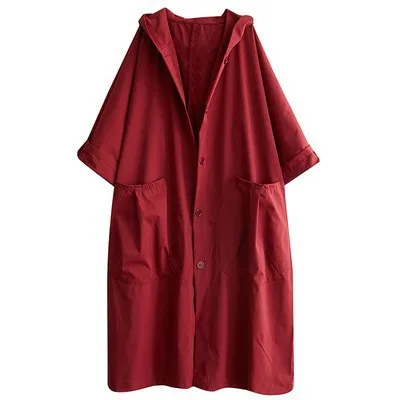 20246Autumn Womens Fashion Oversized Trench Coats Long Hooded Clothes Ladies Casual Loose Vintage Luxury Windbreakers