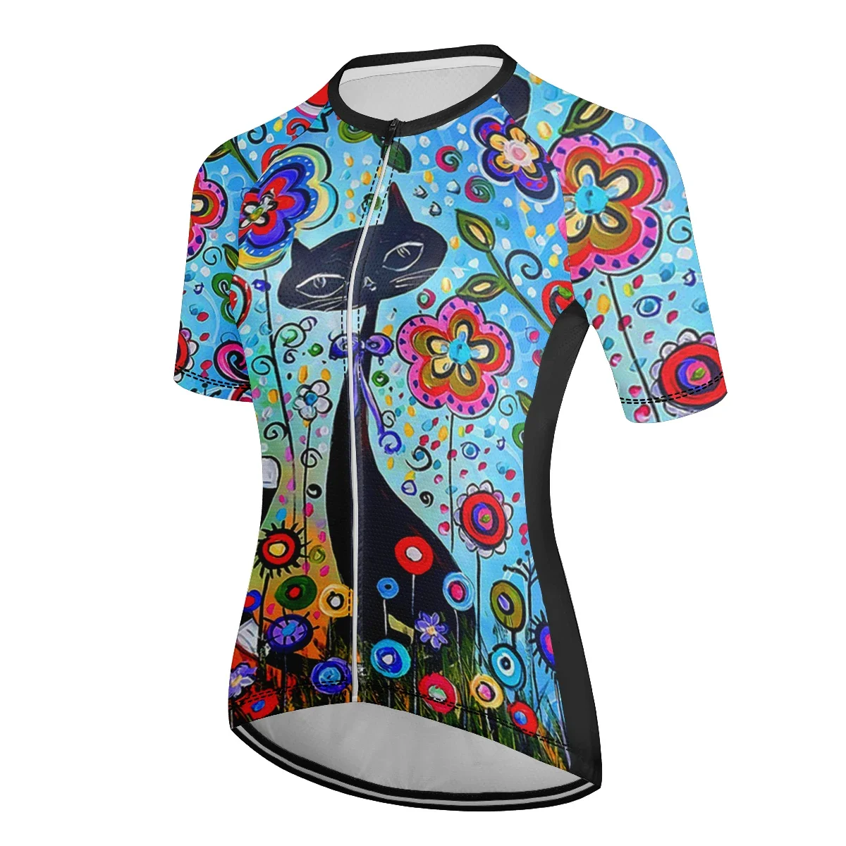 Women's Cycling Clothing Cute color cat Short Sleeve Mountain Bike MTB Road Bike Clothing