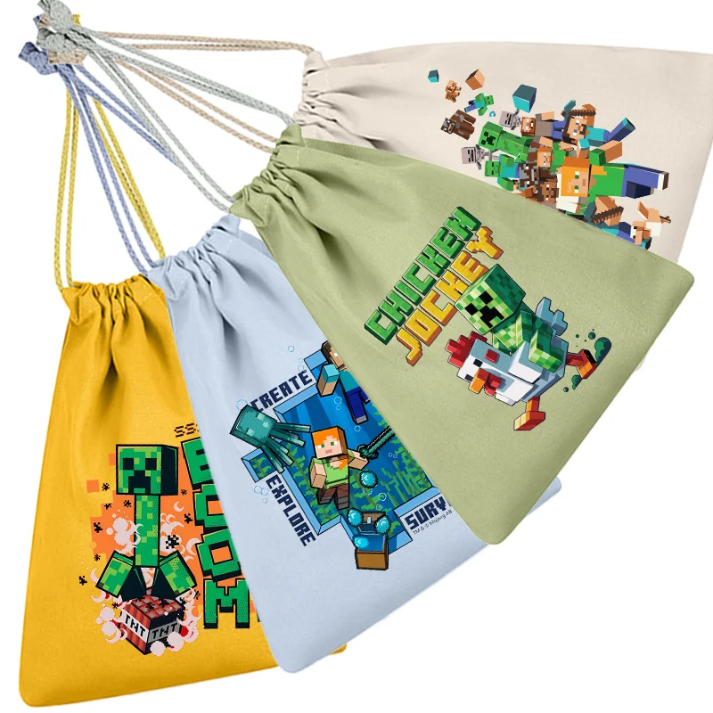 Kordelzugbeutel mit Aufdruck: Hot Game Chicken Jockey Pixel-Figuren – Handtaschen, Aufbewahrungsbeutel, Party-Süßigkeiten-, Keks- und Deko-Beutel, Geschenkbeutel
