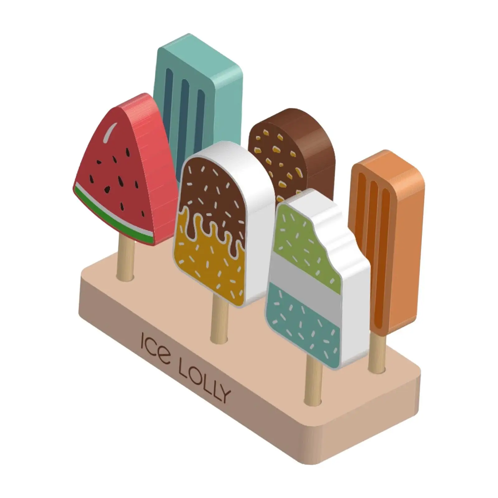 Wooden Ice Cream Set Education Toy Learning Activity Encourage Role Play for