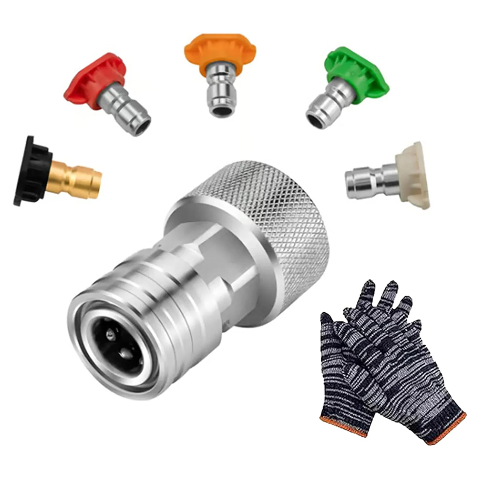 Convert Water Hose To Power Washer Connector Car Washing Nozzle & Hose Attachment for Car Furniture Driveway Cleaning