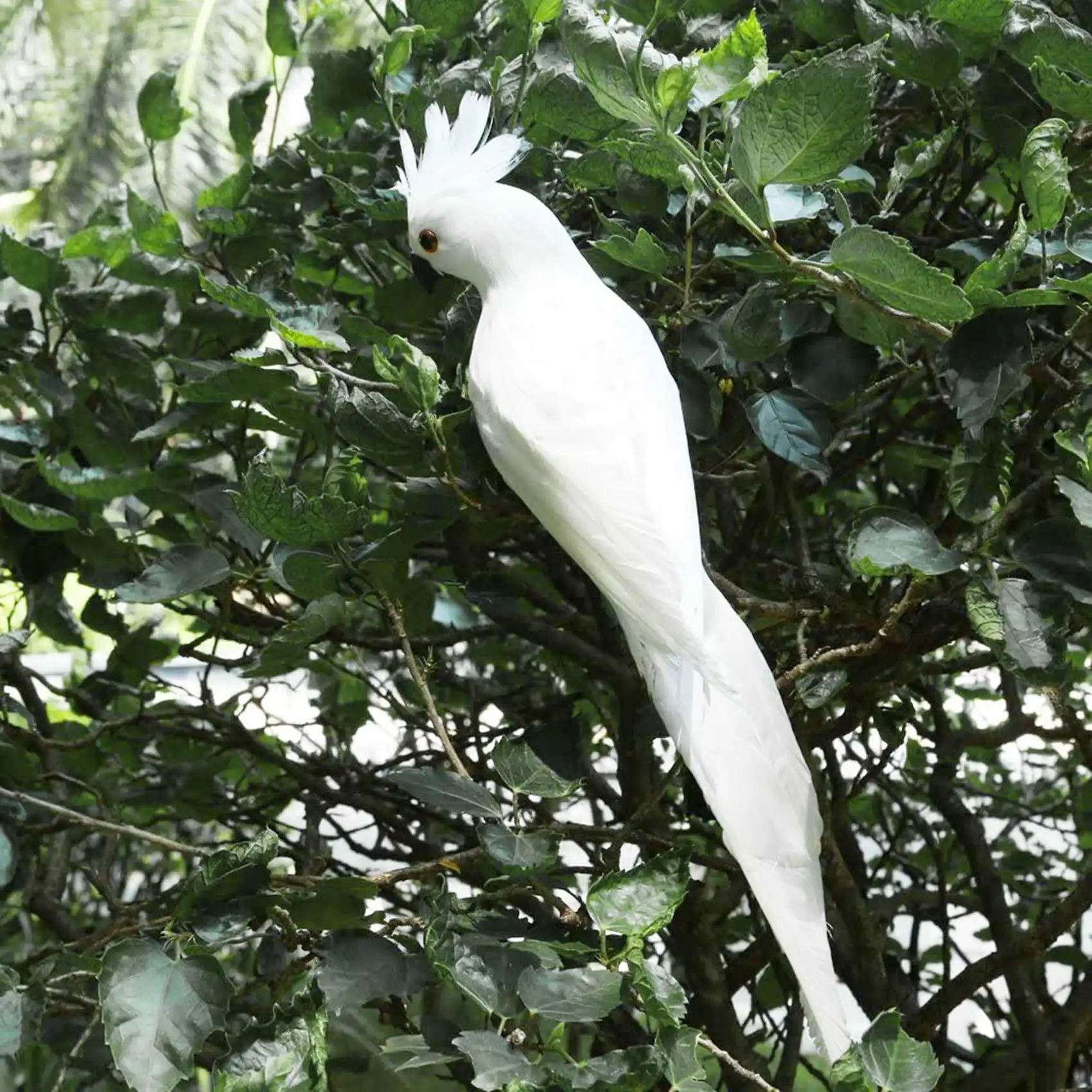 Y42A-2Pcs 35CM Foam Feather Macaw Lawn Decoration Fake Animal Bird Garden Props Decoration