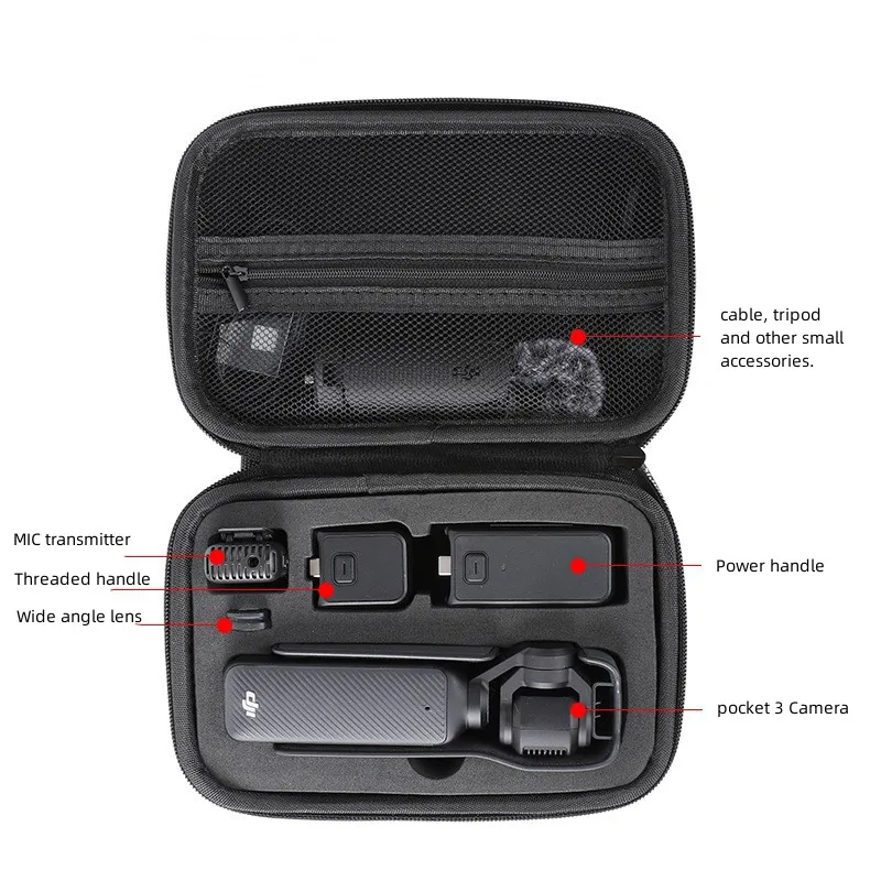 Pocket Camera Portable Case Nylon Handbag Handle /transmitter/ Adapter /Wide Angle Lens Box for DJI Osmo Pocket 3 Gimbal Camera