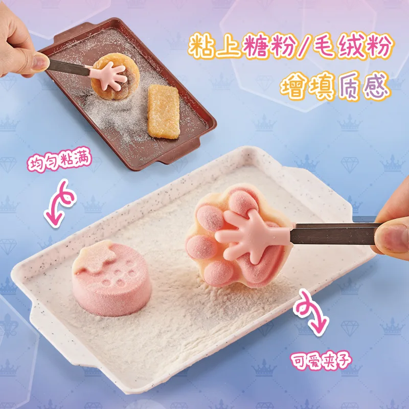 Mid-Autumn Mooncake Silicone DIY Craft Kit - Cute Cat Paw Squishy Toy for Kids' Handmade Stress Relief Slow Rebound Fun