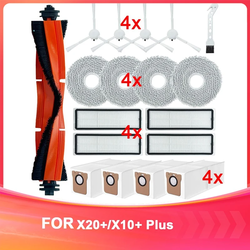 BAAG-para Xiaomi Robot aspirador X20 + / X20 Plus, repuesto de aspiradora, Cepillo Lateral principal, paño de mopa, piezas de filtro