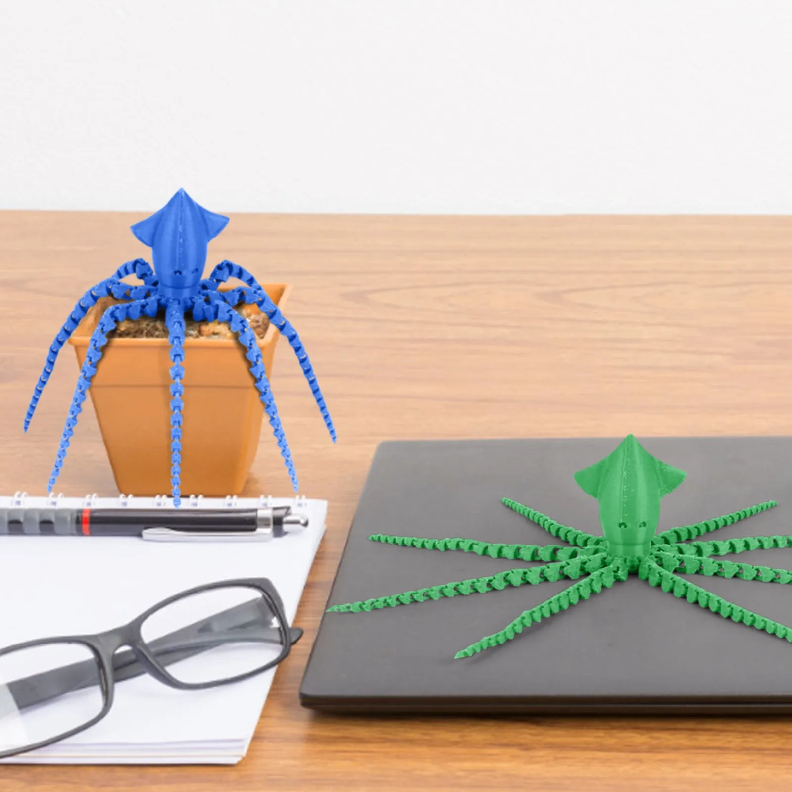 3d Printing Cuttlefish Model Creative Free Movement Joints Toy Fish Tank Aquascape Squid Decorative Ornaments Kids Gifts