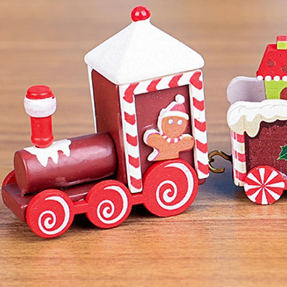 

Миниатюрные деревянные маленькие украшения для поездов, рождественское освещение, декоративные принадлежности, детские рождественские украшения