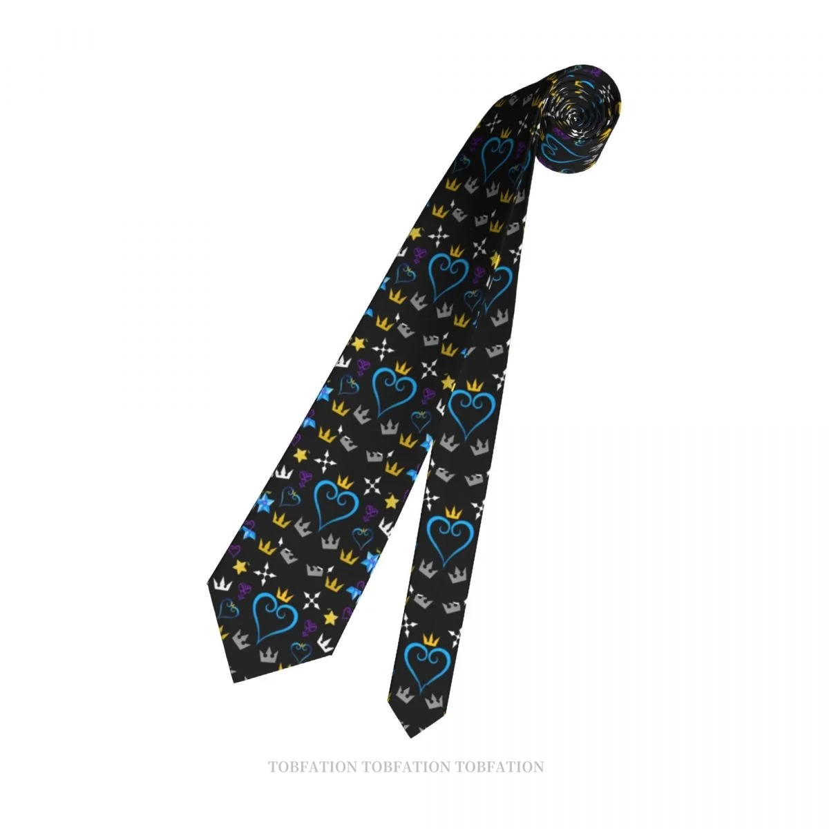 Sign Pattern Kingdom Hearts Game Classic Men's Printed Polyester 8cm Width Necktie Cosplay Party Accessory