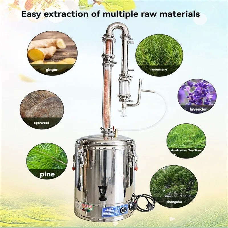Small Hydrosol Distiller Hydrosol Machine Essential Oil Hydrosol Extractor Distillation Equipment Automatic