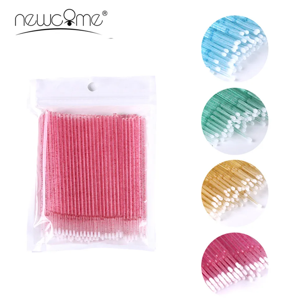 

100Pcs/Bag Disposable MicroBrush Eyelashes Brush Extension Individual Lash Removing Swab Crytal Brush For Eyelash Extension Tool