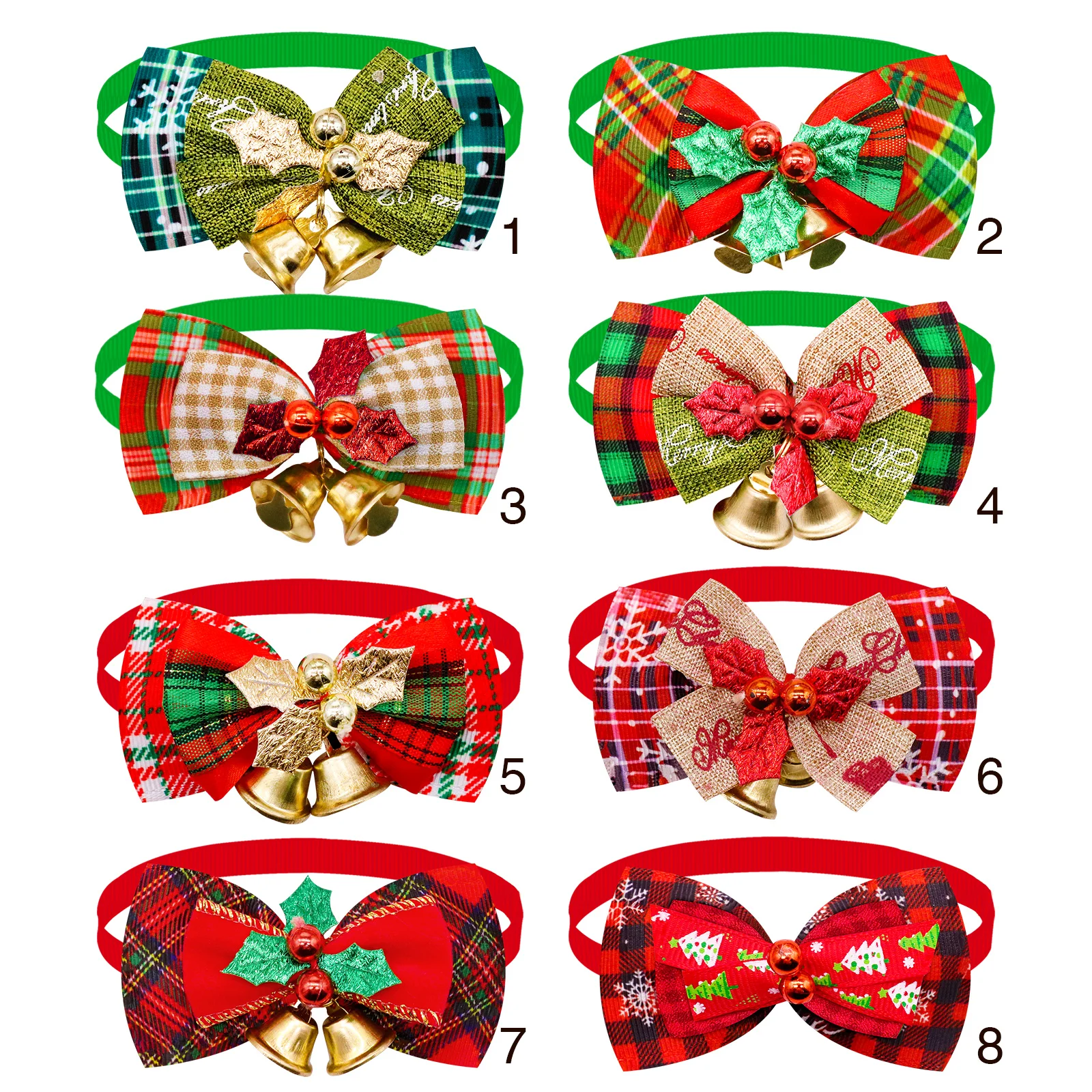 50/100pcs Bell Dog Bowtie Dog Christmas Bow Tie Collar  For Dogs Bows  Christmas Dog Grooming Accessories Pet Supplies For Dogs