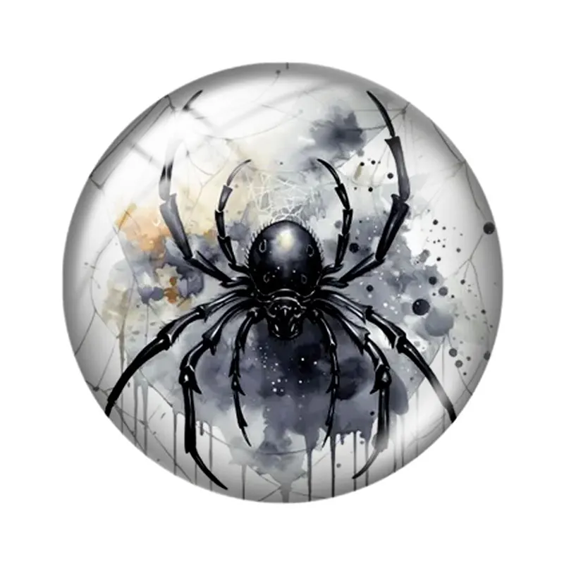 Watercolor Spider 12/18/20/25mm glass cabochon  bracelet pendant rings for jewelry demo earrings back Making findings