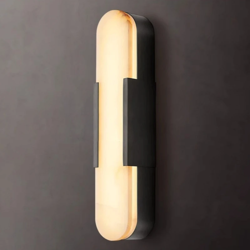 Natural Marble LED Wall Light Good Quality Copper New Style Bedroom Stair Aisle Dinging Room Parlor Sconce Lighting view 2