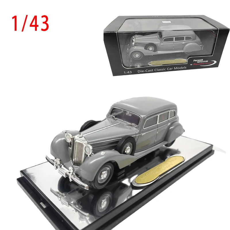 Open-top Alloy Diecast Model Car para meninos, brinquedos de coleção de carros clássicos, caixa original acrílica, Mercedes 770K, tamanho 1:43