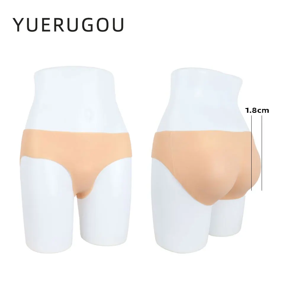 Fashion Sexy Natural Silicone Women High Buttock Bodybuilding Body Shaping Shorts Trangle Pant Seamless Waterproof 1.8cm Thicker