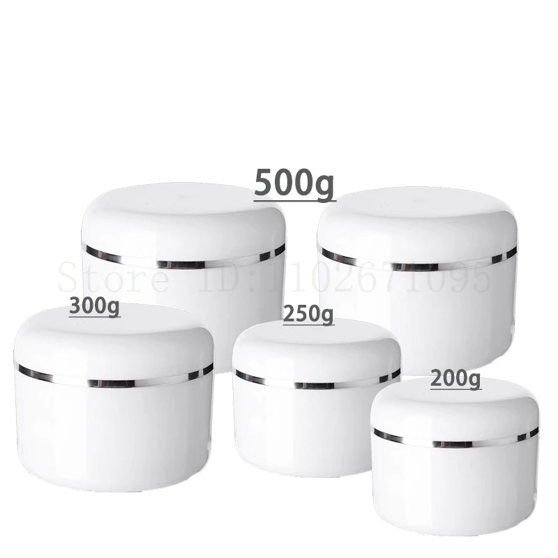 1 bag White Plastic Cream Jar Sample Containers for Cream Jars: Refillable Round Compact Trial Cases