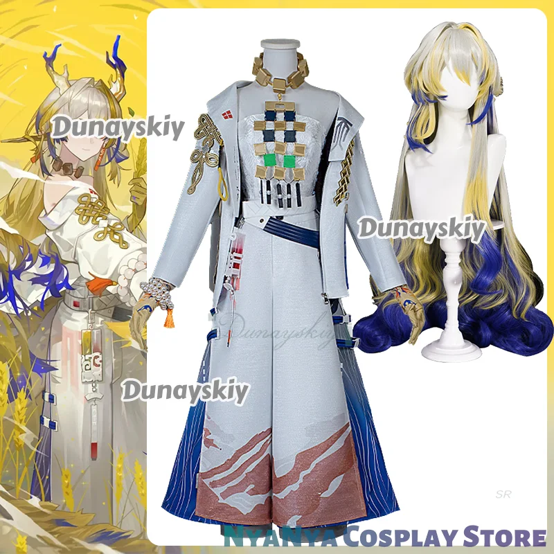 

Shu Cosplay disfraz Elegant Dress Mixed-color Wig Game Arknights For Women Girls Halloween Carnival Party Full Set Cosplay Suit