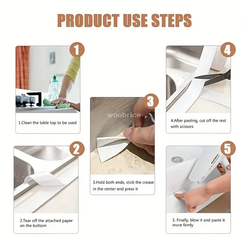 الحمام دش شريط عزل بولي كلوريد الفينيل حمام المرحاض السد الشريط ذاتية اللصق مقاوم للماء العفن برهان أشرطة ل بالوعة المطبخ جدار الزاوية #5