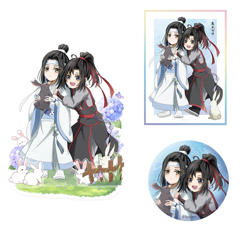 Anime grandmaster de cultivo demoníaco wuxian wangji mdzs bonito kite cena acrílico suporte modelo placa cosplay mesa decoração brinquedo