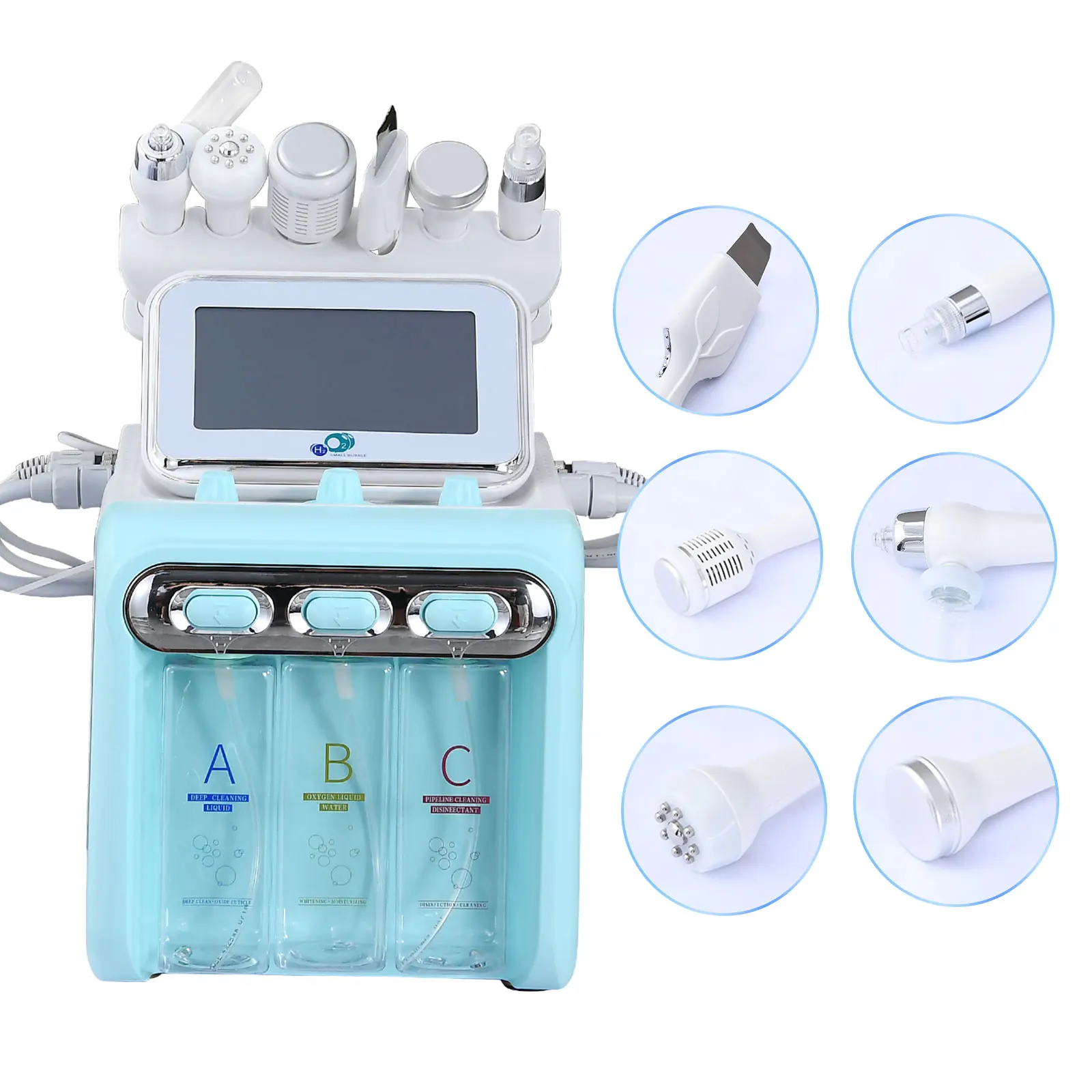 H2O2 6 in 1 Water Oxygen Jet Peel Hydro Beauty Skin Cleansing Hydrofacial Machine Facial Machine Water Aqua Peeling for Home Use