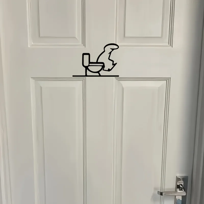 1 قطعة شعار مرحاض الحمام المعدني-ديكور حائط حديث ممتع، مناسب للمنزل والمكتب والمطعم - مثالي لتدفئة المنزل