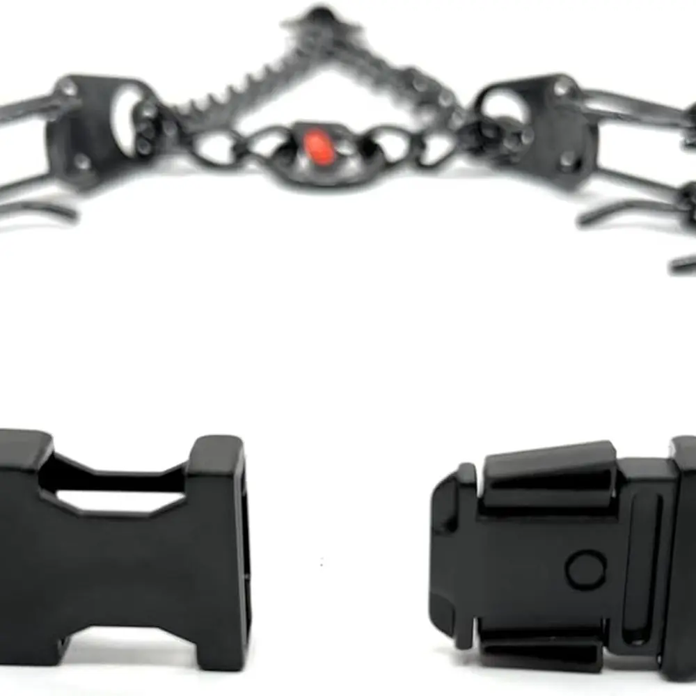 Quick Release Dog Training Collar with Swivel, Chrome-Plated Steel, 3.2mm Prongs for Large Dogs, 20-26 Neck