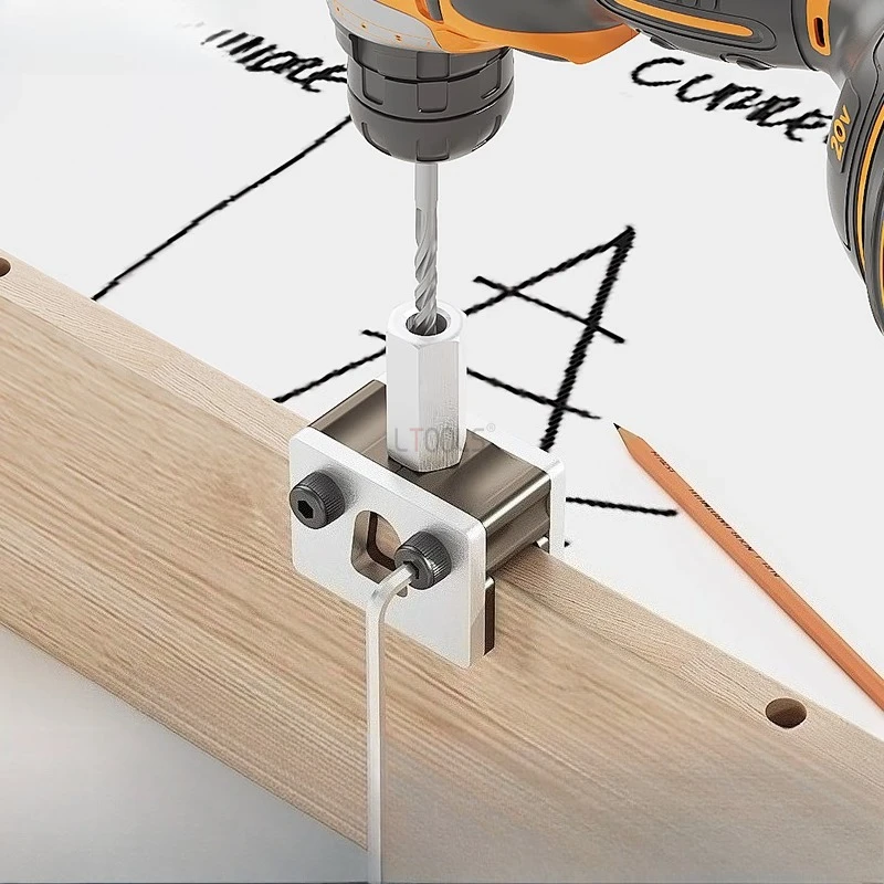 1pc carpintaria buraco reto localizador placa de madeira conexão perfuração vertical dispositivo elétrico ferramenta redonda madeira localizador fixo