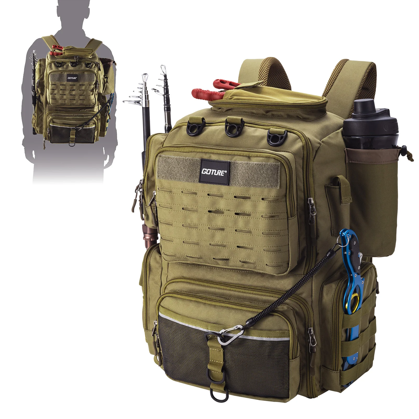 

Многофункциональный рюкзак для рыбалки Goture, водонепроницаемая прочная сумка для хранения, уличная дорожная альпинистская сумка для рыбалки, новинка 2023 года