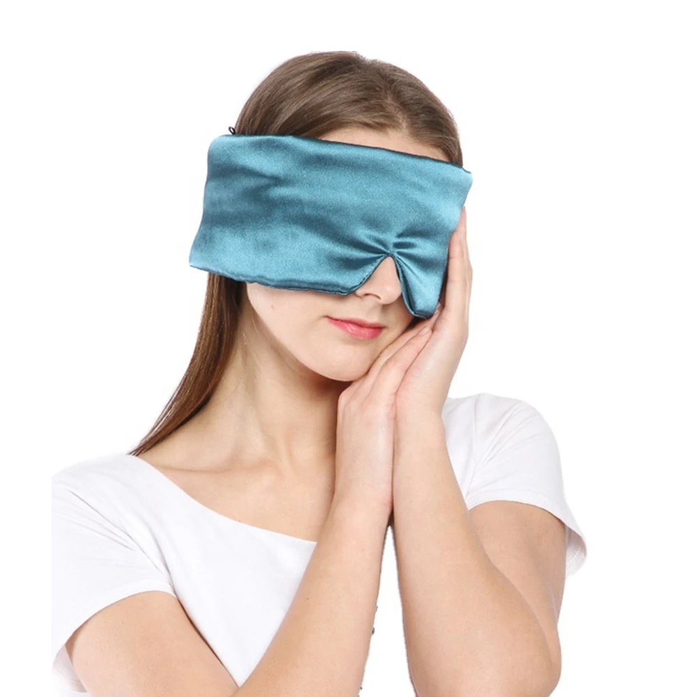 Satin Eye Mask Shading Sleep Eye Mask Eyepatch Travel Relax Cover Eyeshade Sleeping Aid Eye Mask Eye Care Tools with Earplugs