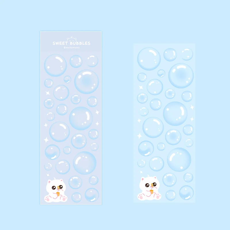 Korean Stickers Wholesale Original Transparent Bubble Ins Style Cute Hand Account with Card Stickers