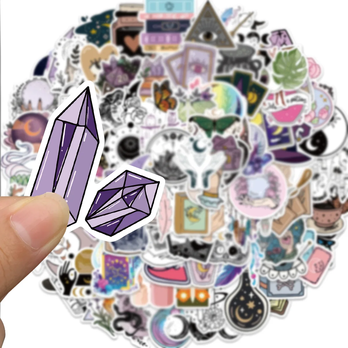 100Pcs Witchy Stickers Cute Magic Witch Stickers Vinyl Waterproof Stickers For Water Bottle Laptop Luggage Skateboard Snowboard
