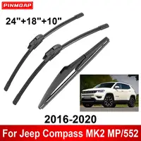 Limpiaparabrisas delantero y trasero para Jeep Compass MK2, escobillas de limpiaparabrisas, accesorios para automóviles, 3 piezas, MP/552, 2016, 2020-2016, 2017, 2018, 2019