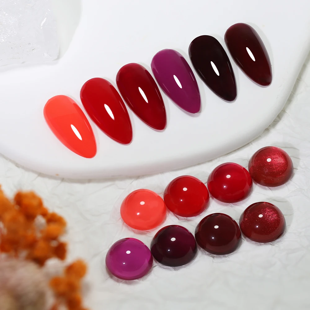 Evidenziare Beaute smalto per unghie in Gel rosso marrone autunno inverno unghie ad alta saturazione Base per vernice semipermanente Top Coat opaco Nail Art